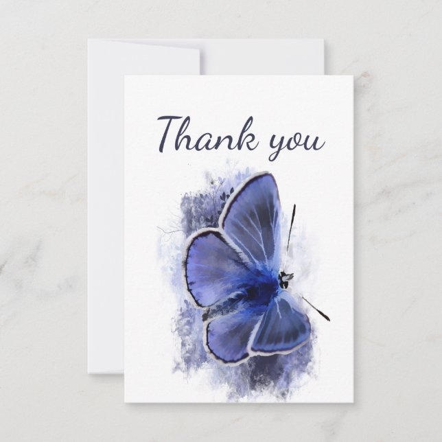 Thank You Beautiful Blue Butterfly Card (Front)