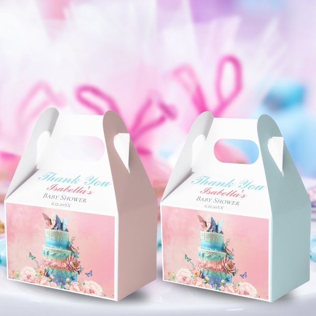 Thank You Beautiful Butterflies Twins Baby Shower Favor Box (Creator Uploaded)