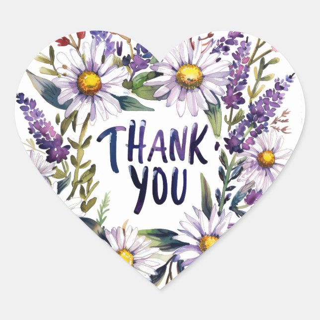 Thank you. Beautiful Daisies and lavender. Sticker (Front)