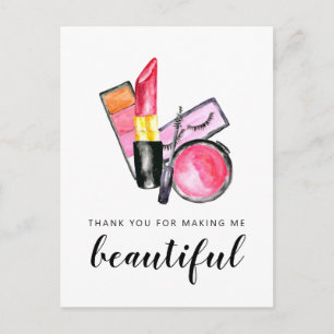 Thank you Beautiful Makeup Artist Lipstick Postcard