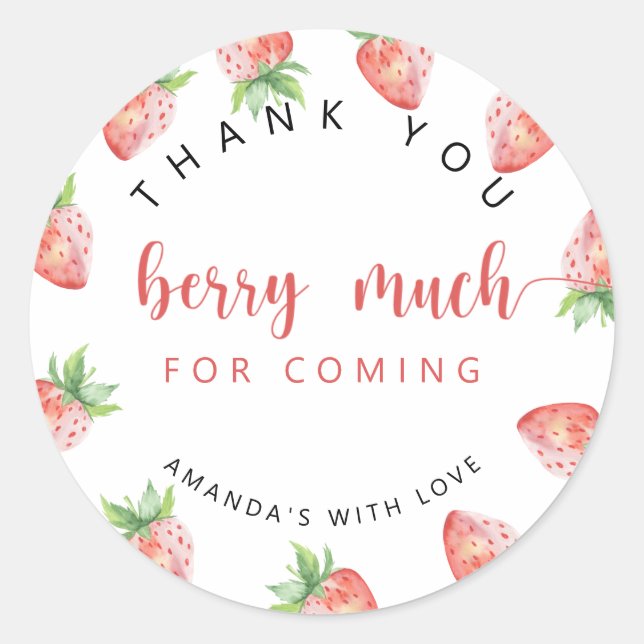 Thank you berry much  classic round sticker (Front)