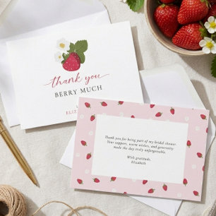 Thank you Berry Much Strawberry Bridal Shower Card