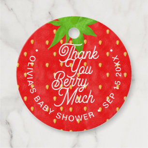 Thank You Berry Much Strawberry Favour Tags