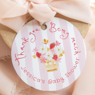Thank you Berry Much Whimsical Baby Shower Favour Tags