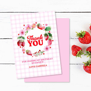 Thank You Berry Sweet Strawberry Birthday Card