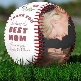 Thank you Best Mom Flower Mother`s Day Photo Baseball
