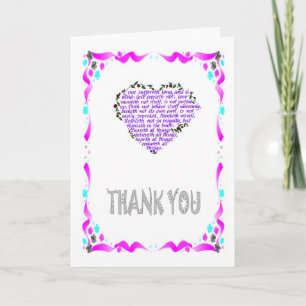 Thank you - Bible verse, lilac heart Card