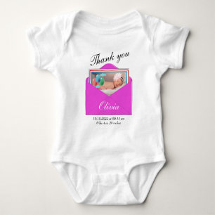 Thank you Birth Announcement photo Baby Bodysuit