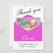 Thank you Birth Announcement photo card