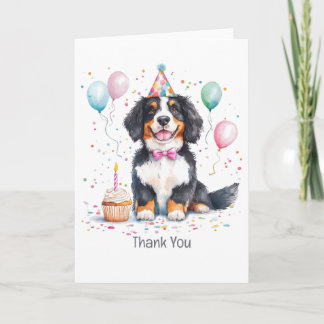 Thank You Birthday Bernese Mountain Dog Card