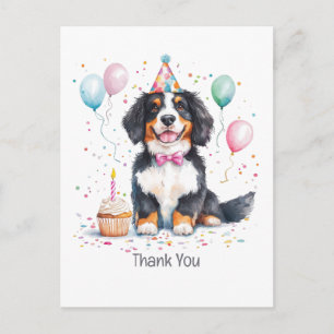 Thank You Birthday Bernese Mountain Dog Postcard