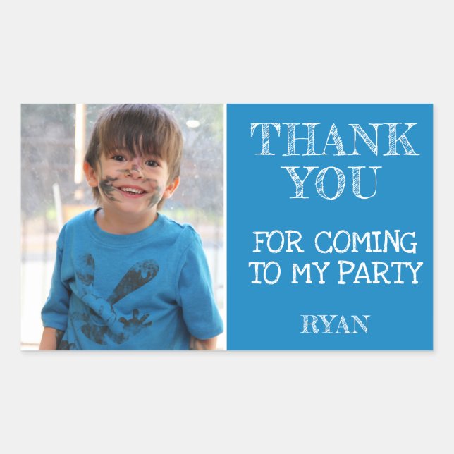 Thank you Birthday Boy Photo Sticker (Front)