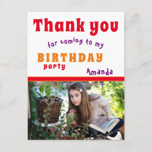 Thank you Birthday Card with Photo