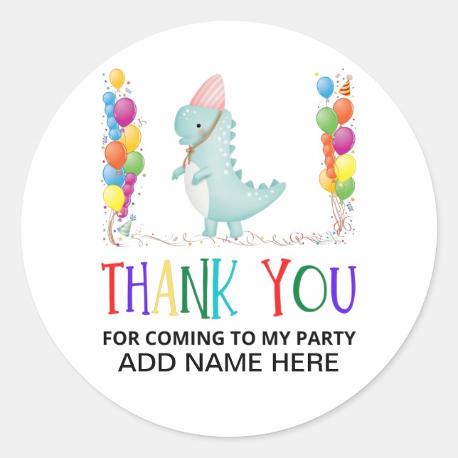 Thank You Birthday Classic Round Sticker (Front)