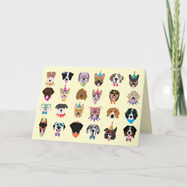 Thank You Birthday Dog Faces Pawty Animals (Front)