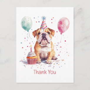 Thank You Birthday English Bulldog Postcard