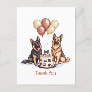 Thank You Birthday German Shepherd Dogs Postcard
