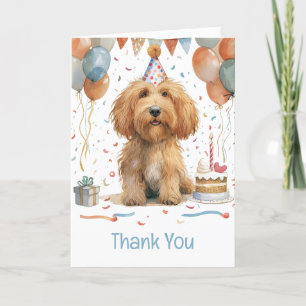 Thank You Birthday Goldendoodle Dog Card