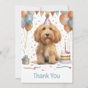 Thank You Birthday Goldendoodle Dog Card