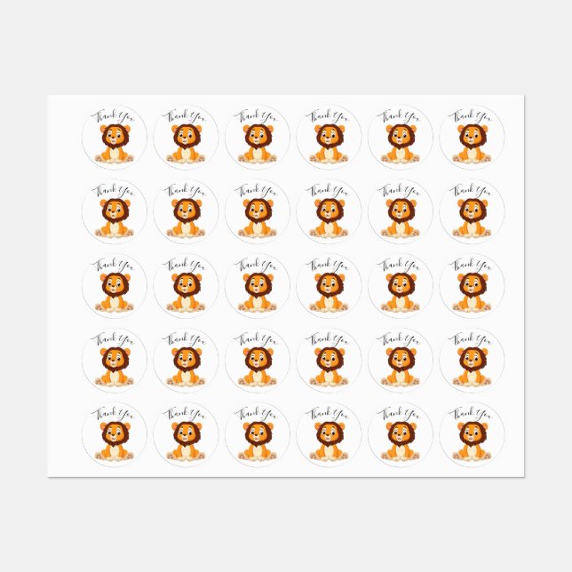  thank you birthday LION label (Sheet)
