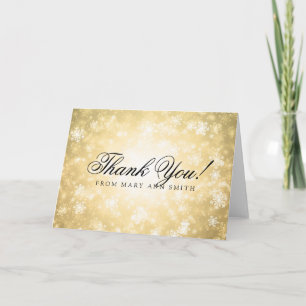 Thank you Birthday Party Gold Winter Wonderland Card