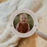 Thank you Birthday Photo Classic Round Sticker<br><div class="desc">Thank you Birthday Photo Classic Round Sticker</div>
