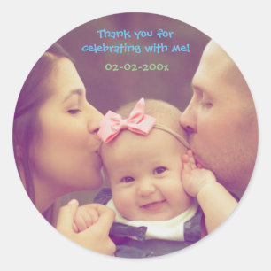 Thank you birthday photo sticker