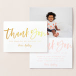 Thank you birthday real foil photo card<br><div class="desc">Thank you birthday real foil photo card.</div>
