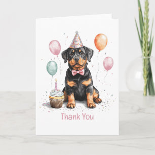 Thank You Birthday Rottweiler Dog Card