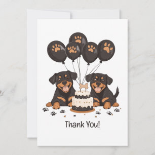 Thank You Birthday Rottweiler Dogs Card