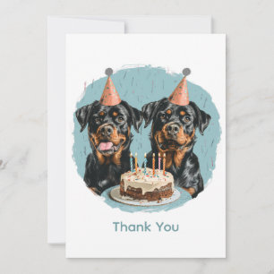 Thank You Birthday Rottweiler Dogs Card