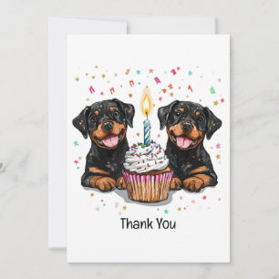 Thank You Birthday Rottweiler Dogs Card