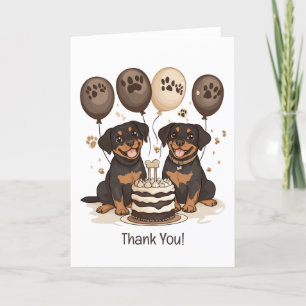 Thank You Birthday Rottweiler Dogs Card