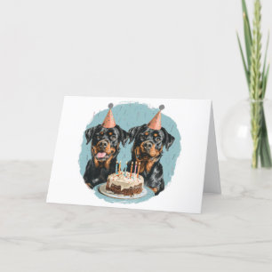 Thank You Birthday Rottweiler Dogs Card