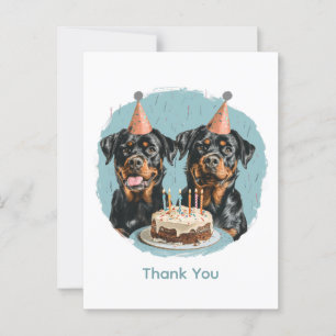 Thank You Birthday Rottweiler Dogs Postcard