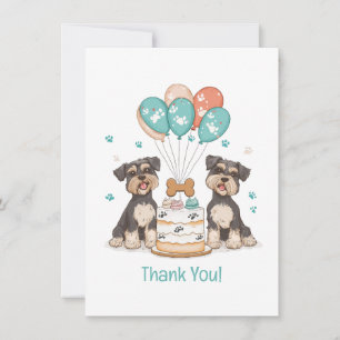 Thank You Birthday Schnauzer Dogs Card