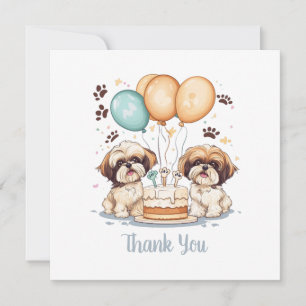 Thank You Birthday Shih Tzu Dogs Birthday Cake