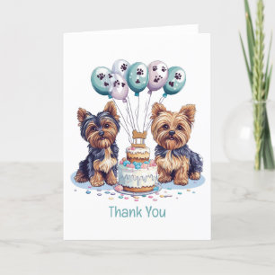 Thank You Birthday Yorkie Dog Card
