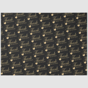 Thank You - Black and Gold Script  Tissue Paper