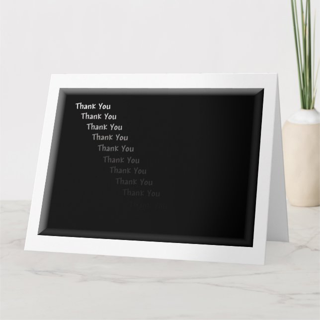 Thank You Black and White Card (Front)