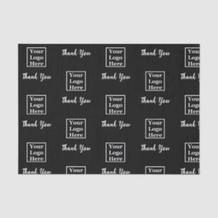 Thank You Black and White Scrip Business Logo Tissue Paper