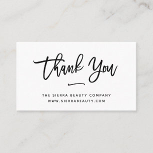 Thank You   Black and White Small Business Card