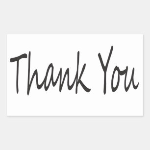 Thank You Black And White Sticker