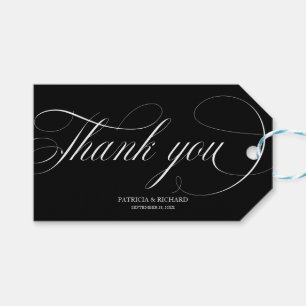 Thank You - Black And White Wedding Favour Tags