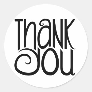 Thank You Black Sticker