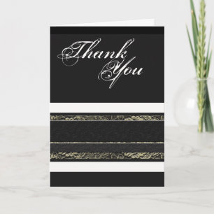 Thank you black white formal card