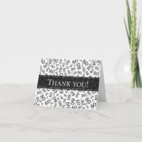 "Thank you!" Black/White Random Number 80 Pattern