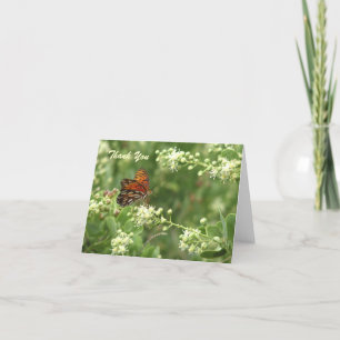 Thank You, Blank Inside, Orange Butterfly Thank You Card