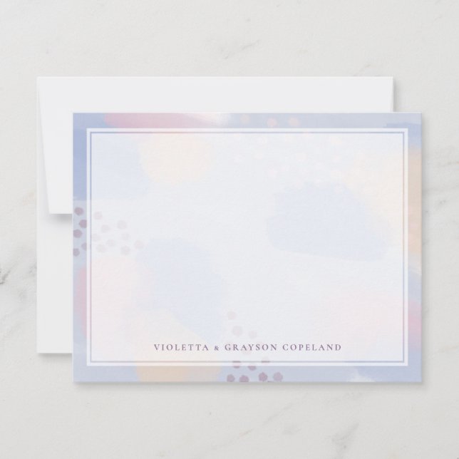 Thank You Blue Abstract Art Card (Front)