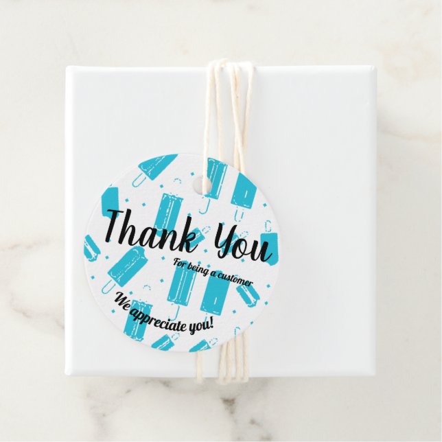 Thank you - Blue Popsicles Favour Tags (In Situ)